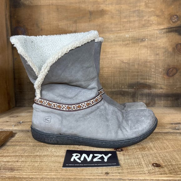 Keen Grey Fleece Lined Winter Pull On Snow Boots